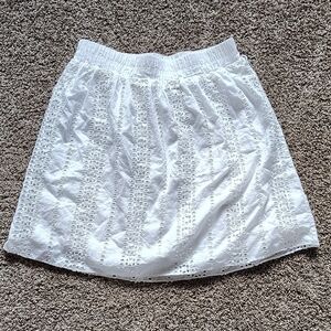 Vanity White Smocked A-Line Mini Skirt
